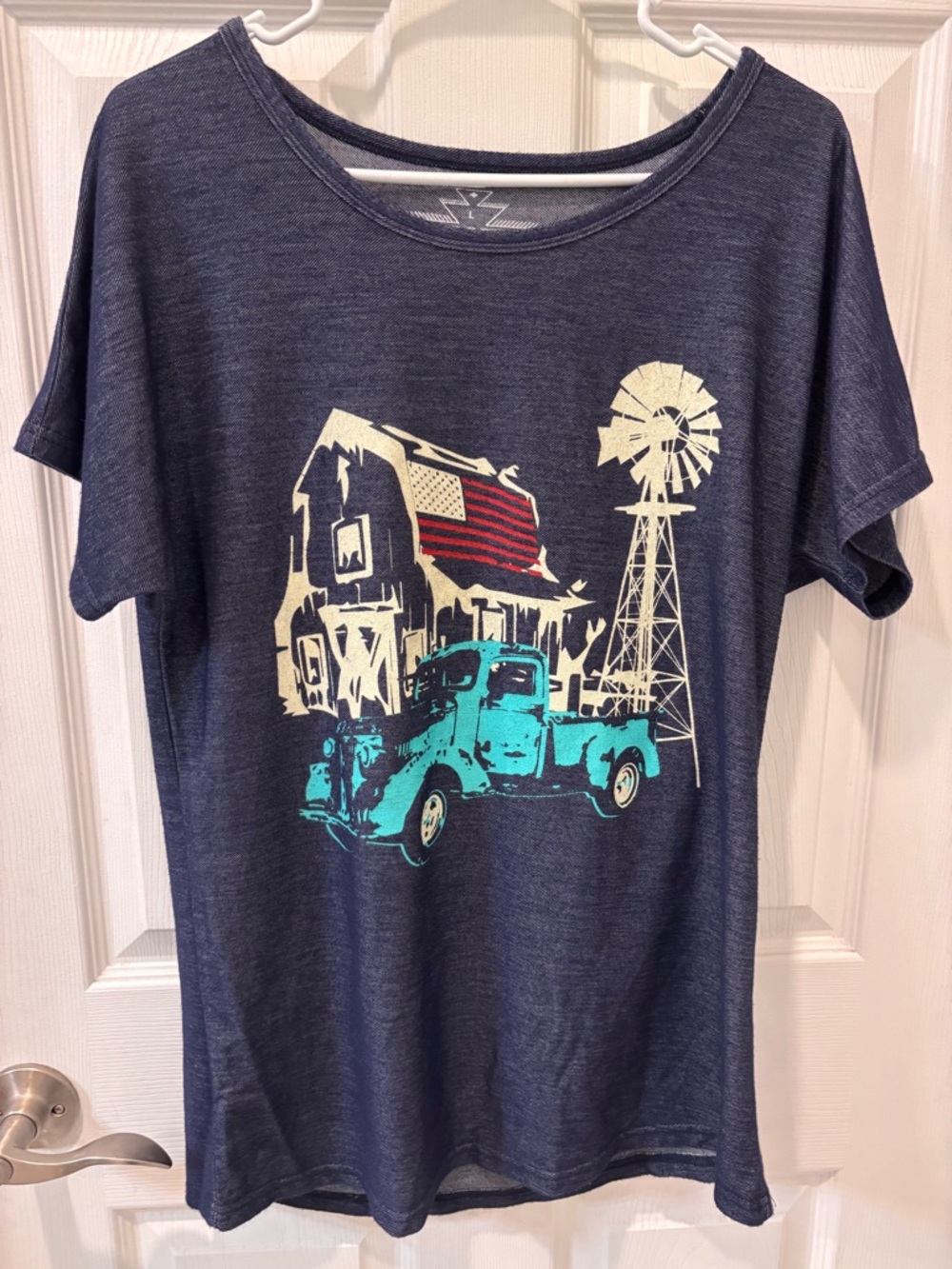 Crazy Train Navy Graphic Tee with Turquoise Truck